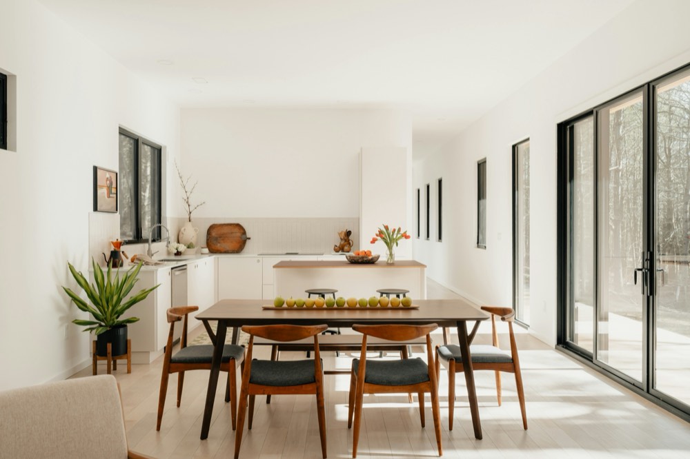 Custom home kitchen and dining space