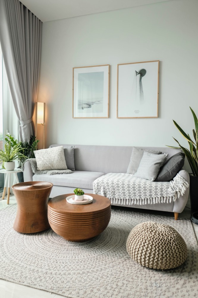 Cozy modern living room, sample listing photo